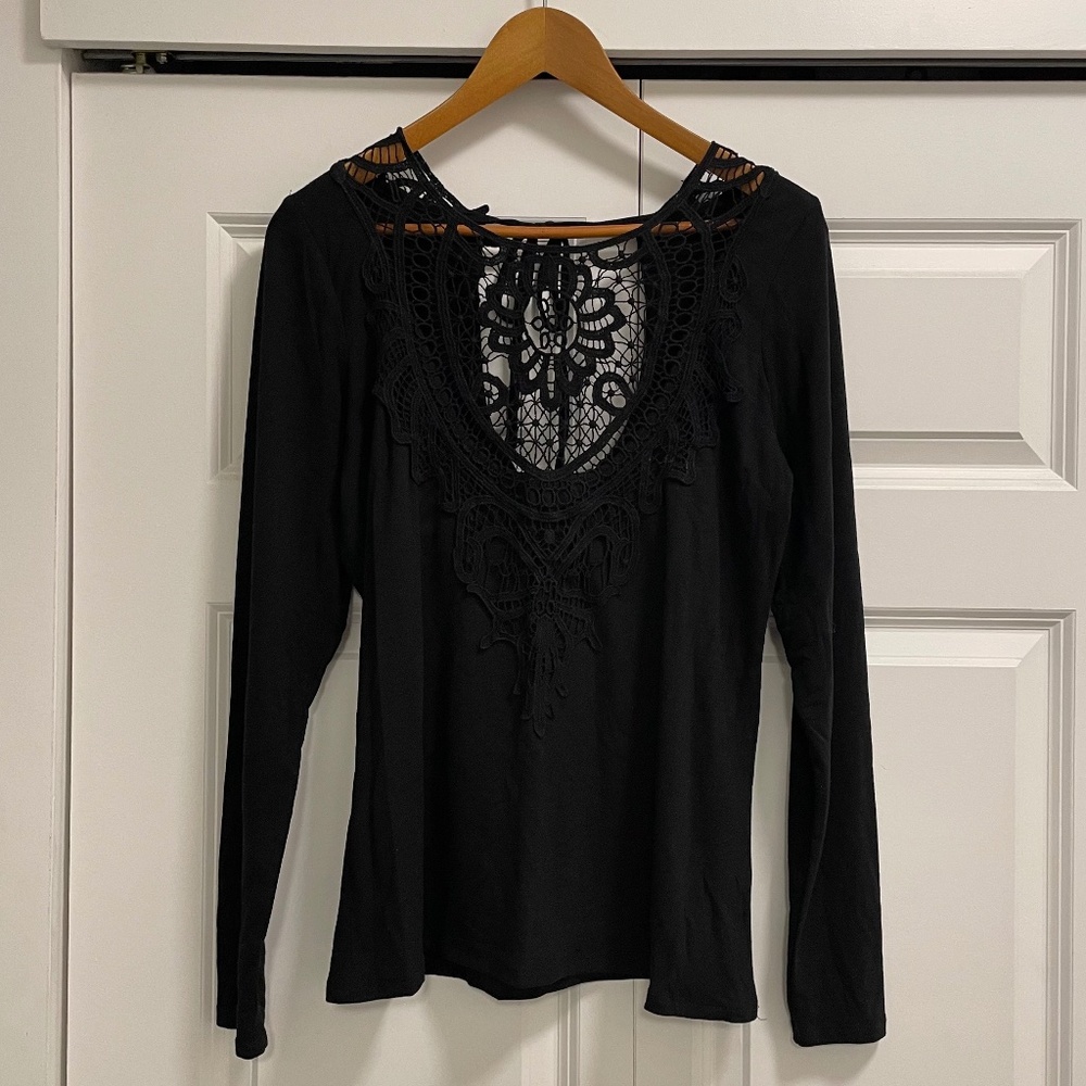 Forever 21 Black Lattice Top